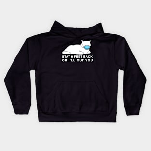 Social Distancing Kitty w/mask Kids Hoodie